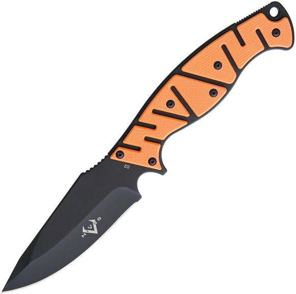 V NIVES Altered Beast Orange G10 Black D2 Steel Fixed Blade Knife