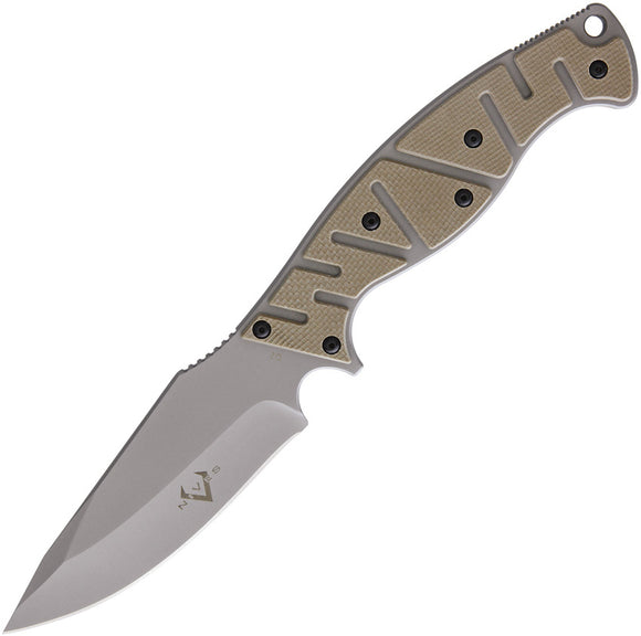 V NIVES Altered Beast Coyote Brown G10 D2 Steel Fixed Blade Knife