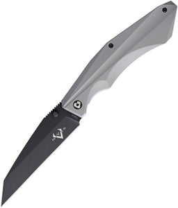 V NIVES Sportster Framelock Gray Titanium Black 154CM Folding Pocket Knife