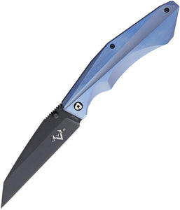 V NIVES Sportster Blue Titanium Folding Black 154CM Pocket Knife