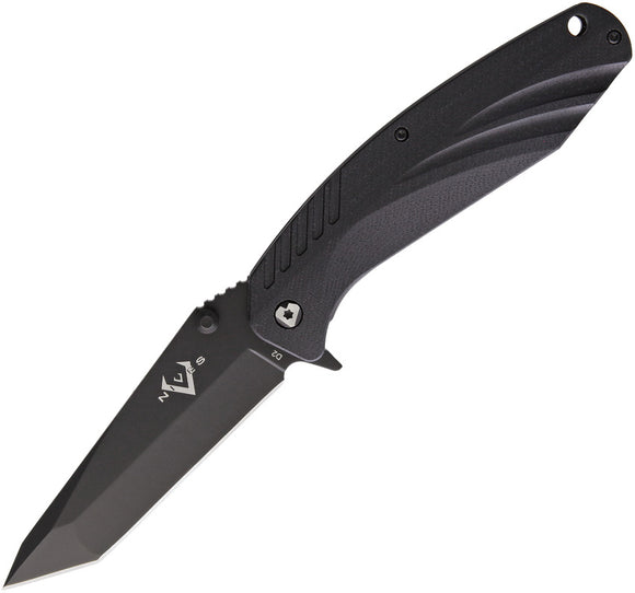 V NIVES SFL Black G10 Folding D2 Steel Tanto Pocket Knife 30107