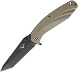 V NIVES SFL Coyote Brown G10 Folding Black D2 Steel Tanto Pocket Knife