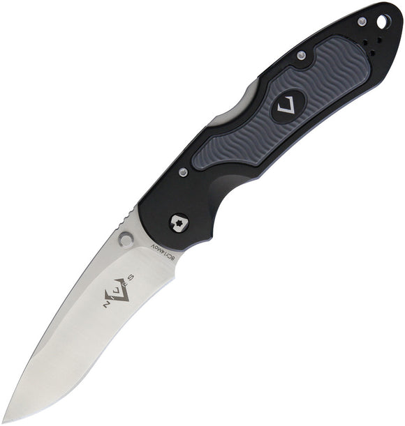 V NIVES Griptide Black Aluminum Folding 8Cr13MoV Lockback Pocket Knife