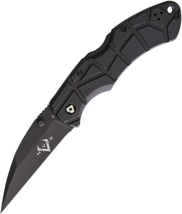 V NIVES Rocky Lockback Black Folding D2 Steel Pocket Knife 