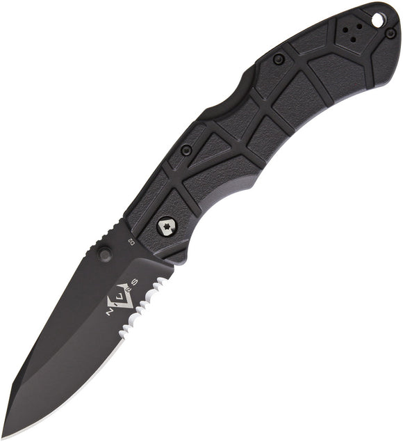 V NIVES Rocky II Black Folding D2 Steel Pocket Knife 30206