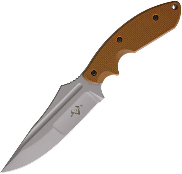 V NIVES Frontier Survivor Coyote Brown G10 D2 Full Tang Fixed Blade Knife