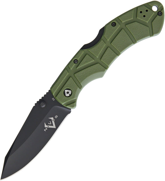 V NIVES Rocky II Lockback OD Green Folding Black D2 Steel Pocket Knife
