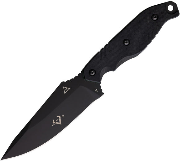 V NIVES Trailblazer Black G10 D2 Steel Fixed Blade Knife w/ Sheath VFB25GPBBK