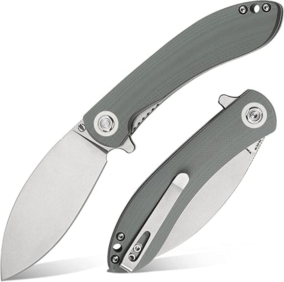 Vosteed Nightshade Pocket Knife Linerlock Grey G10 Folding 154CM Blade 002