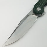 Vosteed Bellamy Linerlock Green Micarta Folding 154CM Stonewash Pocket Knife 006