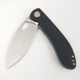 Vosteed Nightshade TH Linerlock Black Micarta Folding Satin 154CM Knife 010