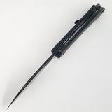 Vosteed Nightshade TH Linerlock Black Micarta Folding Stonewash 154CM Knife 011
