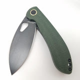 Vosteed Nightshade TH Linerlock Green Micarta Folding Stonewash 154CM Knife 012