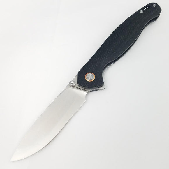 Vosteed Labrador Linerlock Black Micarta Folding Satin 154CM Pocket Knife 013