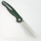 Vosteed Labrador Linerlock Green Micarta Folding Satin 154CM Pocket Knife 014