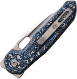 Vosteed Thunderbird Trek Lock Blue & White Cloud Carbon Fiber Folding M390 Knife A0310