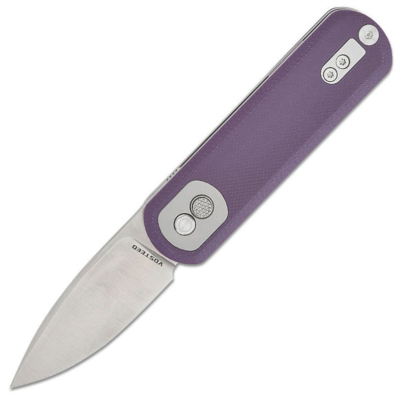 Vosteed Corgi Pup Trek Lock Purple G10 Folding S35VN Drop Pt Pocket Knife A0724