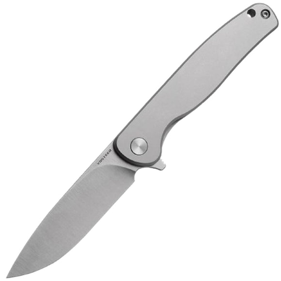 Vosteed Mini Labrador Framelock Gray Titanium Folding 14C28N Pocket Knife OPEN BOX
