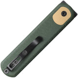 Vosteed Corgi Trek Lock Green Micarta Folding Black 14C28N Drop Pt Pocket Knife CGSVM1