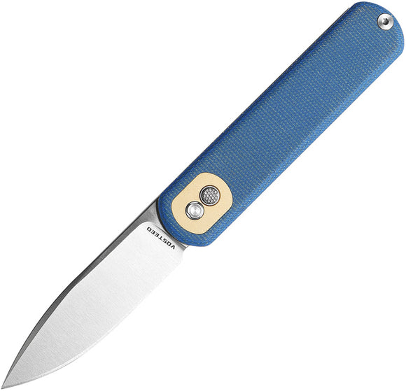 Vosteed Corgi Trek Lock Blue Micarta Folding 14C28N Drop Pt Pocket Knife CGVTML