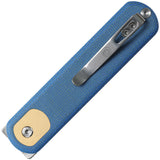 Vosteed Corgi Trek Lock Blue Micarta Folding 14C28N Drop Pt Pocket Knife CGVTML