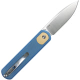 Vosteed Corgi Trek Lock Blue Micarta Folding 14C28N Drop Pt Pocket Knife CGVTML