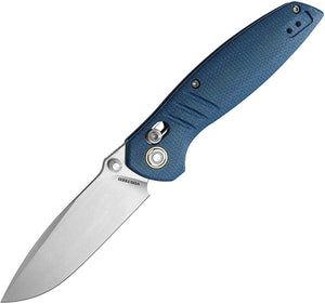 Vosteed Corsair Crossbar Lock Blue Micarta Folding Nitro-V Pocket Knife CSNWML