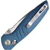 Vosteed Corsair Crossbar Lock Blue Micarta Folding Nitro-V Pocket Knife CSNWML