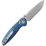 Vosteed Corsair Crossbar Lock Blue Micarta Folding Nitro-V Pocket Knife CSNWML