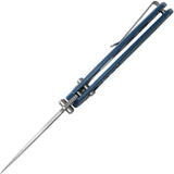 Vosteed Corsair Crossbar Lock Blue Micarta Folding Nitro-V Pocket Knife CSNWML