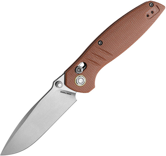 Vosteed Corsair Crossbar Lock Brown Micarta Folding Nitro-V Pocket Knife CSNWMZ