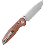 Vosteed Corsair Crossbar Lock Brown Micarta Folding Nitro-V Pocket Knife CSNWMZ