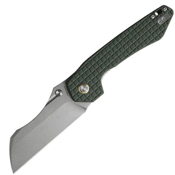 Vosteed Gator Linerlock Green Micarta Folding 14C28N Wharncliffe Knife GTVWMN2