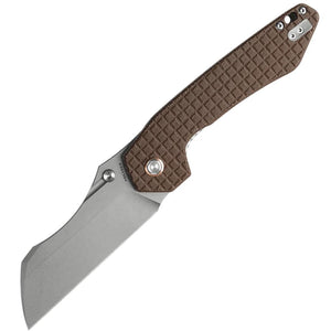 Vosteed Gator Linerlock Brown Micarta Folding 14C28N Wharncliffe Knife GTVWMZ2