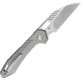 Vosteed RSKAOS Top Linerlock Gray & Silver Folding M390 Pocket Knife MHET2