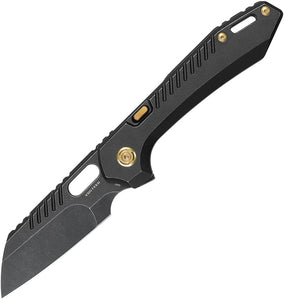 Vosteed RSKAOS Top Linerlock Black & Gold Folding M390 Pocket Knife MHET3