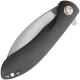 Vosteed Nightshade LT Linerlock Black Micarta Folding Nitro-V Knife NSNTMK