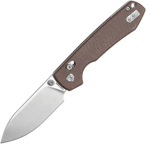 Vosteed Raccoon Crossbar Lock Brown Micarta Folding 14C28N Pocket Knife RCCBVTMZ