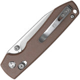 Vosteed Raccoon Crossbar Lock Brown Micarta Folding 14C28N Pocket Knife RCCBVTMZ