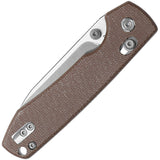 Vosteed Raccoon Crossbar Lock Brown Micarta Folding 14C28N Pocket Knife RCCBVTMZ