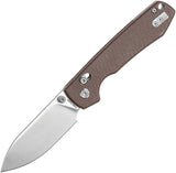 Vosteed Raccoon Crossbar Lock Brown Micarta Folding 14C28N Pocket Knife RCCBVTMZ