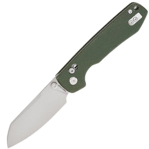 Vosteed Raccoon Crossbar Lock Green Micarta Folding 14C28N Knife RCCVWM4