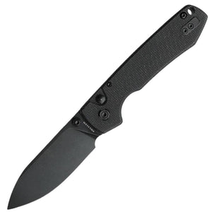 Vosteed Raccoon Button Lock Black Micarta Folding 14C28N Drop Pt Pocket Knife RCSVM6