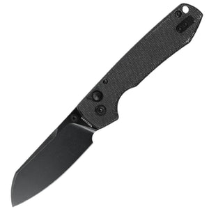 Vosteed Raccoon Button Lock Black Micarta Folding 14C28N Cleaver Pocket Knife RCVPMCK