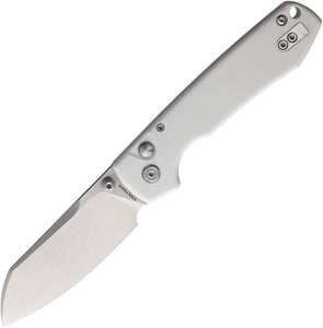 Vosteed Raccoon Button Lock White G10 Folding 14C28N Cleaver Pocket Knife RCVTGCW