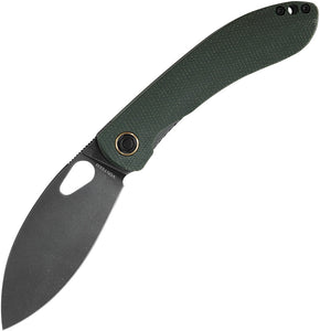 Vosteed Nightshade TH Linerlock Green Micarta Folding Nitro-V Knife THNPMN