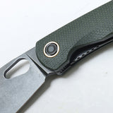 Vosteed Nightshade TH Linerlock Green Micarta Folding Nitro-V Knife THNPMN
