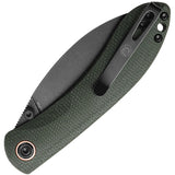 Vosteed Nightshade TS Linerlock Green Micarta Folding Nitro-V Knife TSNPMN