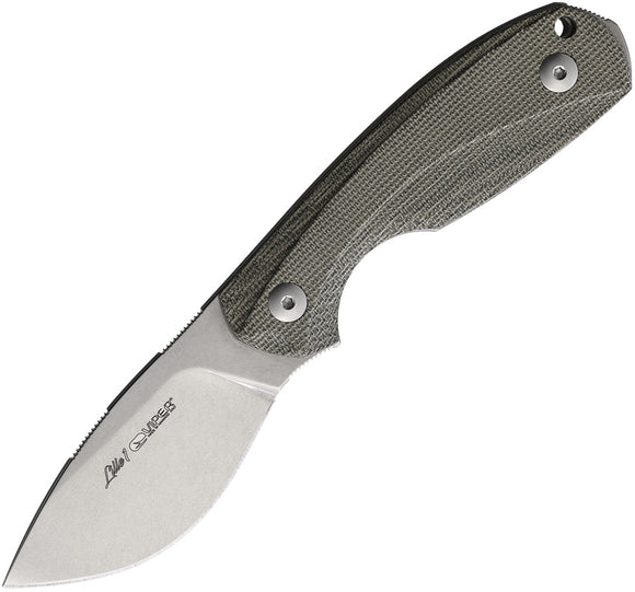 Viper Lille 1 Tan & Green Canvas ELMAX Steel Drop Point Fixed Blade Knife 4022CG