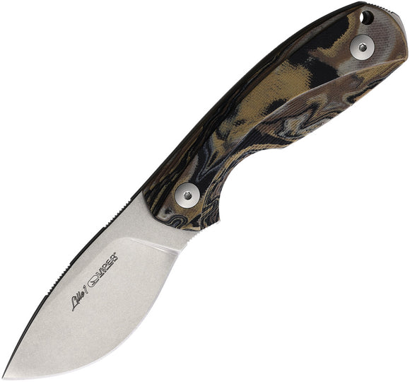 Viper Lille 1 Camoflauge Burl G10 ELMAX Steel Drop Pt Fixed Blade Knife 4022GBU